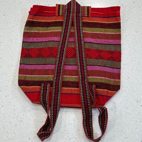 MEXICAN SHERAPE RED BOHO BACKPACK - Picture 6 of 6